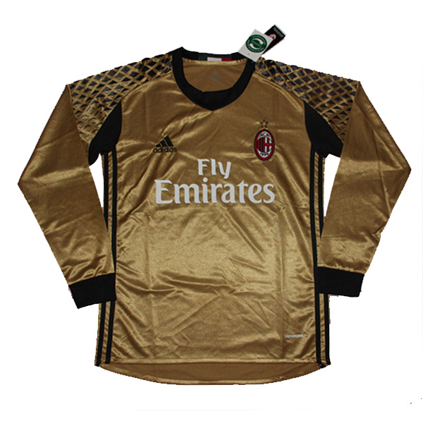 Ac Milan 16/17 Long Sleeve Golden Goalkeeper Soccer Jersey